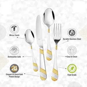 Juego de Cubiertos de Acero Inoxidable Ecológico con Acabado Satinado para Uso en el Hogar, Hoteles y Restaurantes - Duradero y Apto para Lavavajillas - Product Image 5