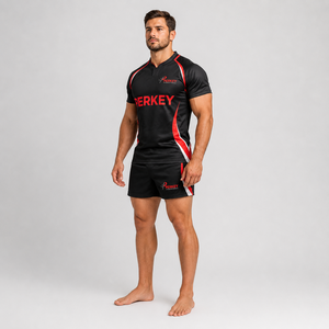 Vêtements de sport personnalisés professionnels avec impression par sublimation intégrale, tissu polyester respirant pour l'identité d'équipe, uniforme de rugby - Product Image 3