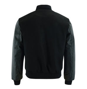 Chaqueta Universitaria Personalizada con Logotipo Bordado, Cuello Alto de Cuero, Chaqueta de Invierno con Mangas Largas para Colegio - Product Image 4