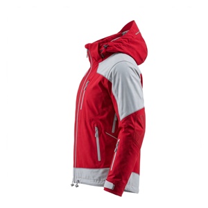 Men's <b>Red</b> Gray Hooded <b>Waterproof</b> Cotton-Filled Fleece <b>Jacket</b> Sporty Style Zipper Closure Autumn Outdoor - Product Image 3