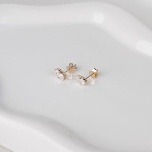 Lab Grown 0.50 CT Each Pear & Emerald Cut Diamond Toi Et Moi <b>Stud</b> <b>Earrings</b> 18k Yellow Gold <b>Fine</b> Wedding Collation For Bride - Product Image 3