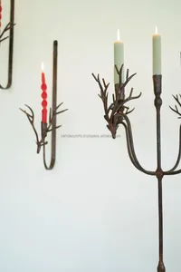 Candelabra With Five Branches For Home Decoration Round Shape Metal Candle Holder - Product Image 2