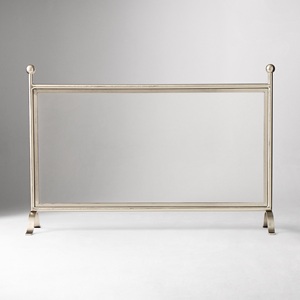 Paravent de cheminée autoportant en métal bicolore de style transitionnel, grille de protection résistante à la chaleur et aux étincelles, décoratif - Product Image 3