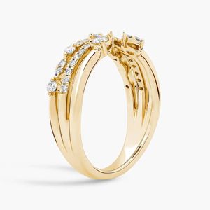 Open <b>Stacked</b> Diamond <b>Ring</b> in White Gold - Product Image 5
