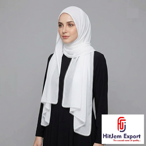 Fine Drape <b>Scarf</b> Fabric Cotton Viscose Polyester Lightweight Woven Textile Fashion Accessory OEM ODM Private Label Manufacturer - Product Image 5