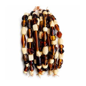 Decorative Brown Plain Glass Loose Beads Mixed Shape and Size Strand for DIY <b>Bracelet</b> Necklace | <b>Anklet</b> Earrings and Art Craft - Product Image 1
