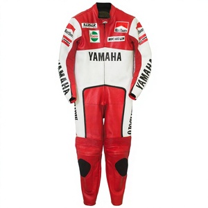 Traje de Carreras MotoCP Eddie Lawson Ramaha de 1 Pieza en Cuero Vacuno/Canguro para Motociclistas Profesionales - Product Image 1