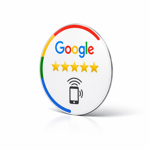 Carte autocollante NFC ronde en PVC pour avis Google, avec code QR, affichage des commentaires, carte de visite professionnelle - Product Image 1