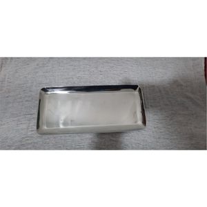 Hammered Stainless Steel Serving <b>Tray</b> Decorative Metal Rectangular Platters with Handles Luxury <b>Buffet</b> Food Display <b>Trays</b> Plate - Product Image 4