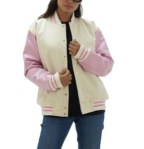 Veste universitaire en laine pour femme 2026 avec broderie personnalisée, manches longues, vêtement d'hiver respirant, grande taille, veste de basketball - Product Image 3