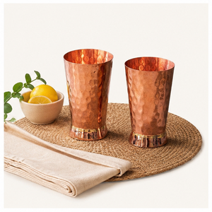 Wholesale Pure Copper Hammered Tumbler Handcrafted Ayurvedic Health Benefits Copper Glass Metal <b>Drinkware</b> for Home & Hotel Use - Product Image 4