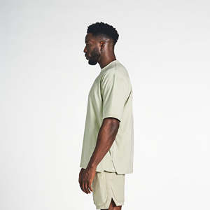 Camiseta de Hombre, Corte Regular, Color Verde Salvia Claro, 100% Algodón, Cuello Redondo, Estilo Casual Urbano, Marca Privada Personalizada, Secado Rápido, Manga Corta - Product Image 3