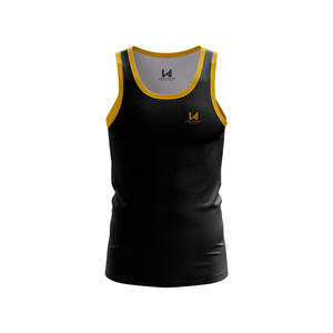 Camiseta sin mangas de punto para hombre, diseño personalizado, estilo formal, patrón sólido, cuello redondo, ecológica, transpirable, de secado rápido, 100% poliéster - Product Image 1