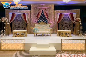 Elegant Bollywood <b>Wedding</b> Theme Stage Decor Modern Reception Stage for Bollywood <b>Weddings</b> Western <b>Wedding</b> Decor Reception Stage - Product Image 4