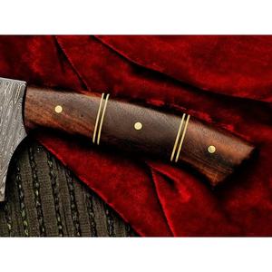 Cuchillo de Cocina JEXMOO Hecho a Mano, de Acero de Damasco de Grado Industrial, Multifuncional, con Patrón de Gota de Lluvia, Funda de Cuero, OEM - Product Image 5