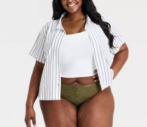 OEM New Design Plus Size Sexy Women's Fashion Lace Cheeky Mid-Rise Breathable Cotton Knitted Seamless Eco-Friendly Thong Panties - Product Image 3