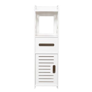 White 3-Tier Bathroom Storage Cabinet with 2 Doors 23*23*80CM Practical Bathroom Shelves - Product Image 6