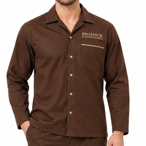 Pyjama thermique respirant pour homme, ensemble haut à manches longues et pantalon assorti, coupe confortable, col rond classique - Product Image 6