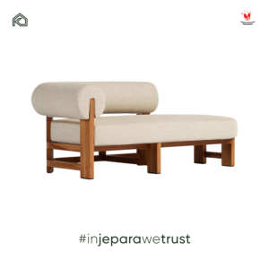 Langgeng - Lit de repos de luxe en teck, élégant canapé rembourré, chaise longue pour mobilier d'extérieur, salon, hôtel, complexe hôtelier - Product Image 3