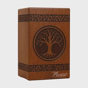 Urna de madera artesanal para cenizas con diseño del Árbol de la Vida para cenizas humanas, tamaño mediano, caja de urna de 9x5.5. - Product Image 2