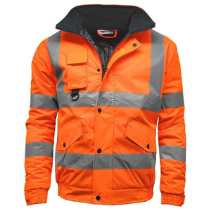 High Visibility <b>Reflective</b> Workwear <b>Jacket</b> <b>Men</b> Full Zip Safety Hoodie Hi Vis Waterproof Windproof Construction <b>Jacket</b> - Product Image 3