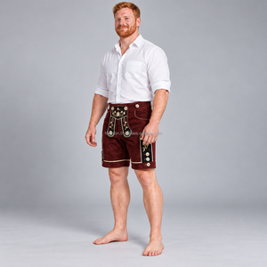 Custom Bavarian <b>Shorts</b> for <b>Men</b> with Embroidered Details Traditional German <b>Festival</b> Clothing Comfortable Fit and Durable - Product Image 3