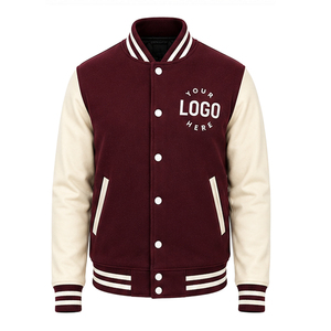 2026 Custom Men's Varsity Baseball Motorcycle Jacket Windproof Breathable Winter Wool Plus Size High Quality Adults Cheap Price - Product Image 1
