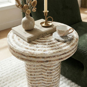 Mesa Auxiliar con Incrustaciones de Madreperla, Mosaico MOP, Mueble Decorativo de Lujo, Exportación Directa de Fábrica, Superventas - Product Image 2