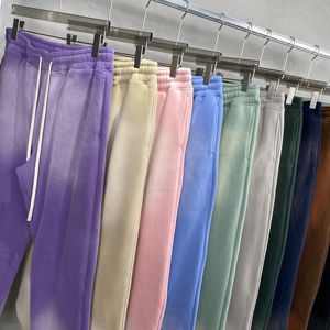 <b>Men</b> Fleece Sweatpants <b>Elastic</b> Waist Drawstring Casual Pants Gradient Color Side Pockets Autumn Midweight Knitted <b>Trousers</b> - Product Image 5