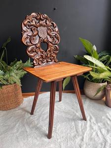 เก้าอี้ห้องโถงไม้วอลนัทแกะสลักสไตล์คอนติเนนตัลโบราณ - Product Image 4