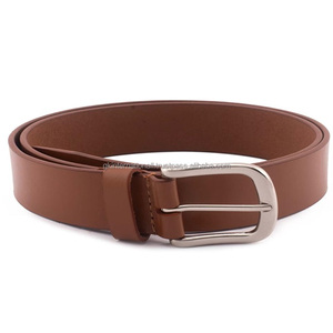 Cinturón informal de cuero genuino unisex de calidad de exportación de suministro al por mayor, cinturón de vestir con hebilla de metal duradero para hombres - Product Image 2