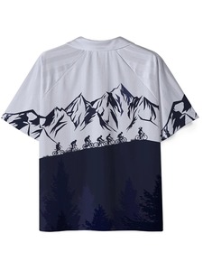 เสื้อเชิ้ตแขนสั้นพิมพ์ลายจักรยานเสือภูเขาสำหรับทุกเพศ ผ้าโพลีเอสเตอร์แห้งเร็ว พิมพ์ลายเต็มตัว ปกคอปก ทรงปกติ สำหรับผู้ใหญ่ ทุกฤดูกาล - Product Image 2