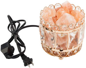 Lámpara de Sal Rosa del Himalaya en Cesta de Hierro, Lámpara de Sal de Cristal Natural para Decoración del Hogar, Luz Nocturna - Product Image 3