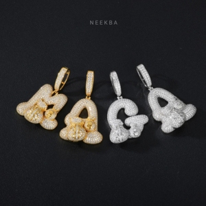 Colgante de Letra Inicial con Bolsa de Dinero - Joyería de Moissanita VVS Color D, Colgante de Letra de Moissanita de Plata Esterlina 925 - Product Image 5