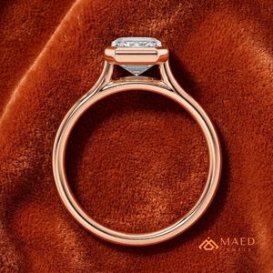 Anillo de Moissanita de Lujo con Corte Esmeralda para Mujer, Chapado en Oro Rosa, Engaste de Garras, Joyería Elegante para Compromiso, Boda, Fiesta, Regalo, Gujarat - Product Image 5