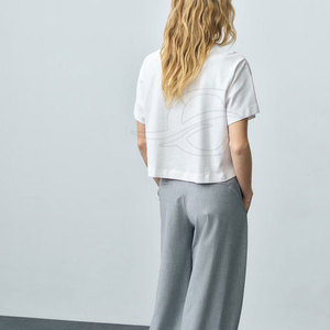 Top Selling Summer Eco-Friendly Women's T-Shirt Custom Logo Printing <b>Round</b> Neck Short Sleeve 100% Cotton Breathable - Product Image 3