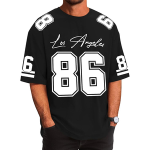 Camiseta Casual para Hombre con Estampado del Número 86 de Los Ángeles, Manga Corta, Cuello Redondo, Estilo Jersey - Product Image 1