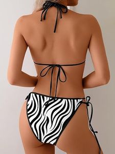 Women's Zebra Print Bikini Set Custom Sexy Swimwear - Product Image 2