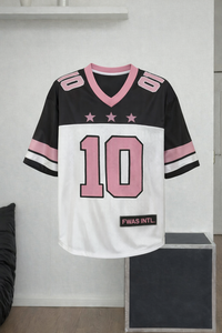 Camiseta Deportiva Personalizada para Mujer, Cuello en V, Estilo Oversize, Malla Deportiva, Poliéster, Número Gráfico, Moda Urbana, Estilo Fútbol Americano, OEM USA - Product Image 2