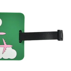   Étiquette de bagage rose et verte pour femme, avec motif avion, durable, pour valise de voyage et vacances - Product Image 3