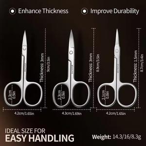 Ciseaux à ongles en acier inoxydable, lame droite, pointe acérée, poignée ronde, outils de manucure durables pour adultes - Product Image 5