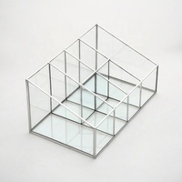 Boîte de rangement pour bijoux en verre trempé avec cadre en laiton de luxe moderne, boîte à bibelots, décoration de table de maquillage, décorations pour la maison, personnalisable