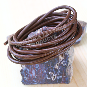 Cordon en cuir rond brun foncé or rose 3,0 mm, lisse et régulier, cordon en cuir rond 3 mm, fabrication indienne, vente en gros, export - Product Image 6