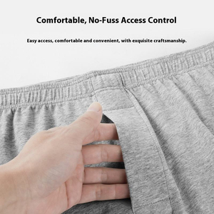 Men's Cotton Shorts Solid Color Elastic Waist Mid Rise Casual Wear Gray Black White - Product Image 5