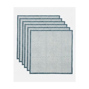 Super Qualité Lavable Noël Brodé Baby Shower 40cm * 40cm Beige Bordure Ligne Blanc Mariage Coton Linge Serviettes De Table - Product Image 2