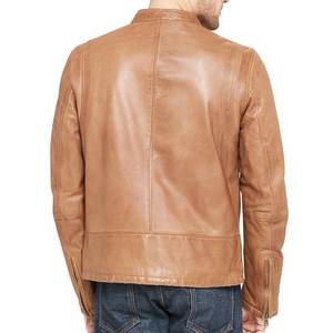 Nouvelles vestes en cuir pour hommes, style bomber, avec logo personnalisé, veste streetwear de haute qualité, vestes d'hiver à fermeture éclair. - Product Image 3