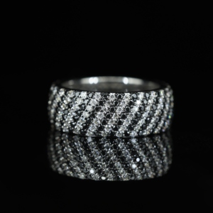 Striped Black & Clear Moissanite Claw Setting <b>Men's</b> 925 Sterling <b>Silver</b> Gold Plated Iced Out Wedding Engagement Gift <b>Ring</b> - Product Image 6