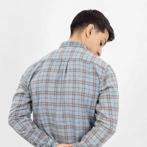 Chemise en flanelle à carreaux à manches longues pour homme, col boutonné, style décontracté, manches longues, vêtement d'automne, tissu en coton respirant - Product Image 4
