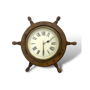 18 Inch Nautical Ship Wheel Wall <b>Clock</b> | Wooden Marine Style Wall <b>Clock</b> for Home, Hotel & Office Decor | Wholesale Supply - Product Image 1