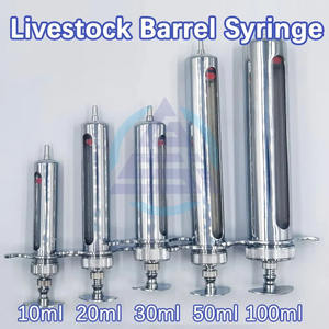 1 Kit de seringues vétérinaires 10-100 ml avec aiguille d'injection de vaccin, dose réglable, en acier inoxydable 304, pour bétail d'élevage - Product Image 2